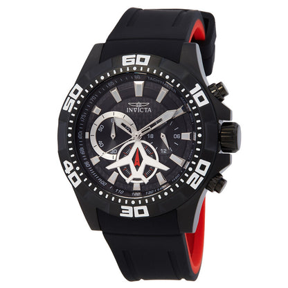 Aviator Multi-Function Black Carbon Fiber Dial Black Polyurethane Men's Watch