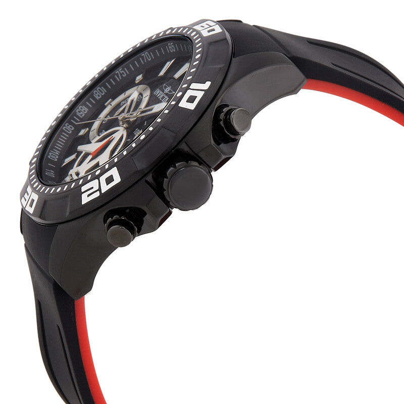 Aviator Multi-Function Black Carbon Fiber Dial Black Polyurethane Men's Watch