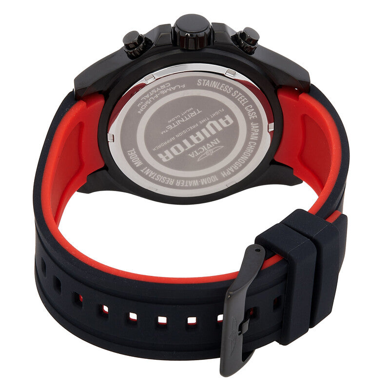 Aviator Multi-Function Black Carbon Fiber Dial Black Polyurethane Men's Watch