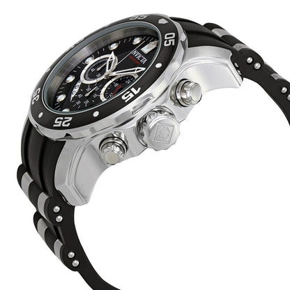 Men Pro Diver Ocean Master Chronograph Black Dial Black Rubber Watch