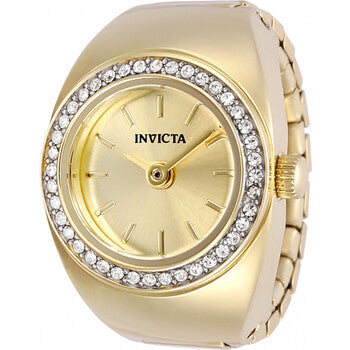 Mini Angel Quartz Crystal Gold Dial Ladies Watch