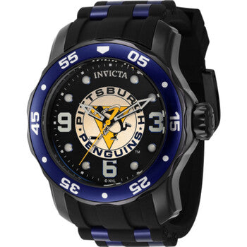 NHL Pittsburgh Penguins Quartz Black Dial Men's Watch