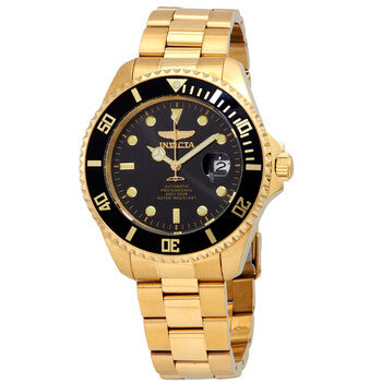Pro Diver Automatic Black Dial Yellow Gold-tone Men's Watch