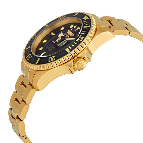 Pro Diver Automatic Black Dial Yellow Gold-tone Men's Watch