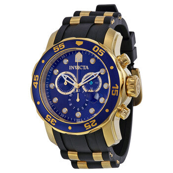 Pro Diver Chronograph Blue Dial Black Polyurethane Men's Watch