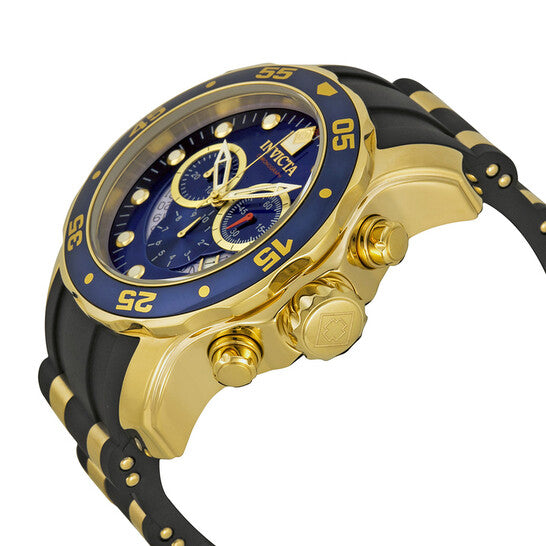 Pro Diver Chronograph Blue Dial Black Rubber Men's Watch