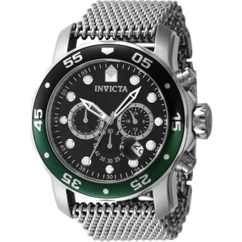 Pro Diver Chronograph GMT Quartz Black Dial Sprite Bezel Men's Watch