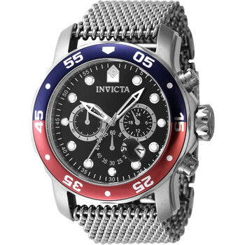 Pro Diver Chronograph GMT Quartz Black Dial Pepsi Bezel Men's Watch
