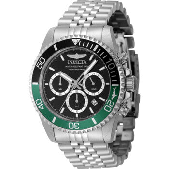 Pro Diver Chronograph GMT Quartz Black Dial Sprite Bezel Men's Watch