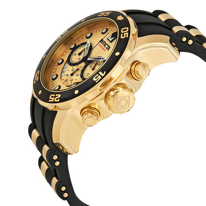 Pro Diver Chronograph Gold Dial Black Polyurethane Men's Watch
