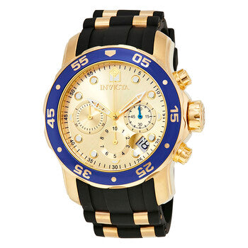 Pro Diver Chronograph Gold Dial Black Rubber Men's Watch 178841