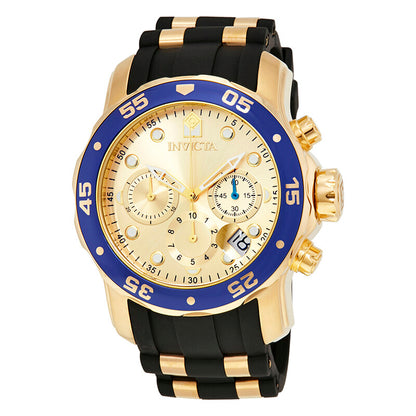 Pro Diver Chronograph Gold Dial Black Rubber Men's Watch 178841
