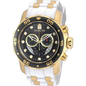 Pro Diver Chronograph Mother of Pearl White Polyurethane Men's Watch