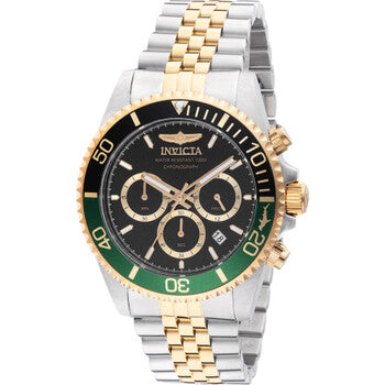 Pro Diver Chronograph Quartz Black Dial Sprite Bezel Men's Watch