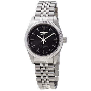 Specialty Black Dial Stainless Steel Ladies Watch