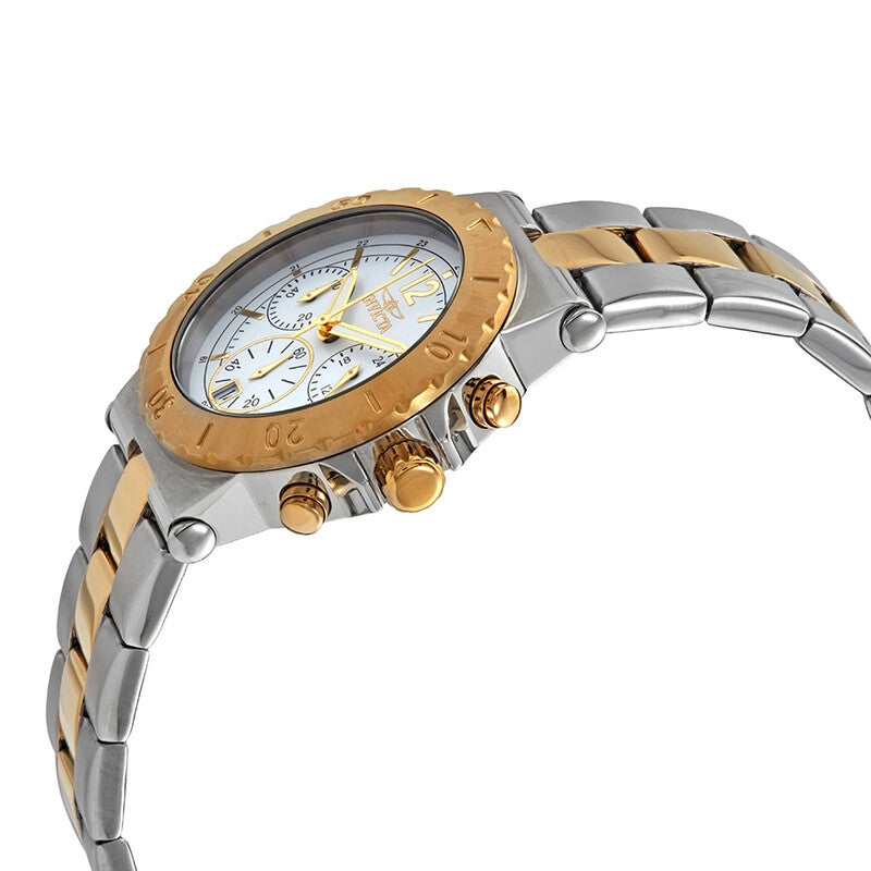 Specialty Chronograph White Dial Two-tone Ladies Watch