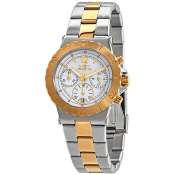Specialty Chronograph White Dial Two-tone Ladies Watch