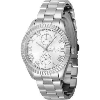 Specialty GMT Quartz Silver Dial Ladies Watch