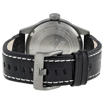 Specialty Military Grey Dial Black Leather Men's Watch