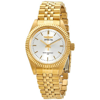 Specialty Quartz Silver Dial Yellow Gold-tone Ladies Watch