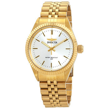 Specialty Silver Dial Yellow Gold-tone Men's Watch