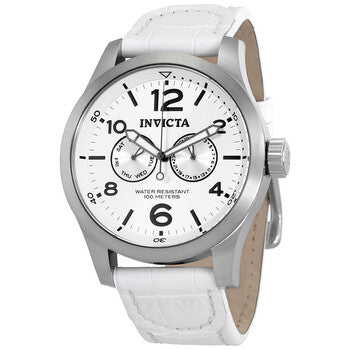 Specialty Silver Dial White Leather Men's Watch