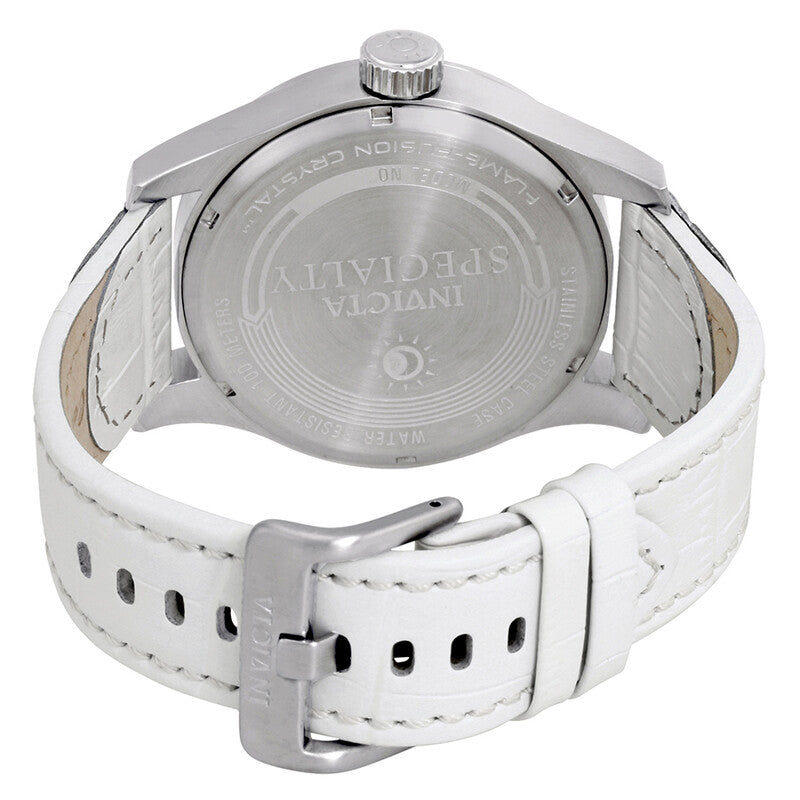 Specialty Silver Dial White Leather Men's Watch