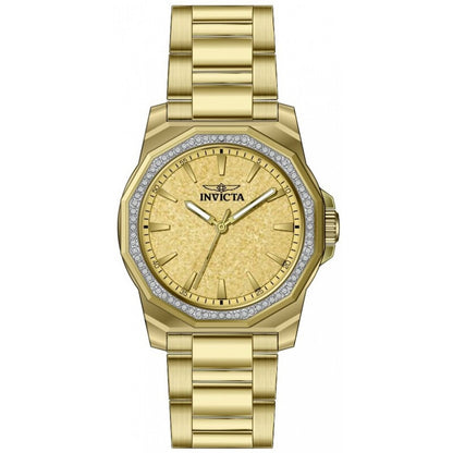 Speedway Quartz Crystal Gold Dial Ladies Watch