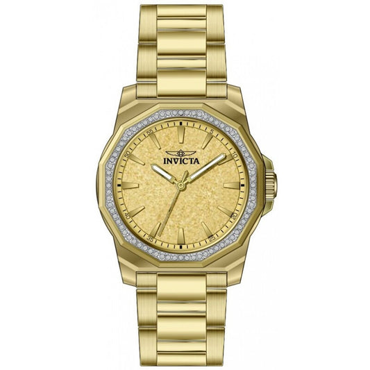 Speedway Quartz Crystal Gold Dial Ladies Watch