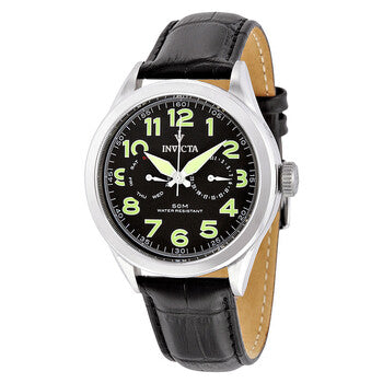 Vintage Black Dial Black Leather Men's Watch