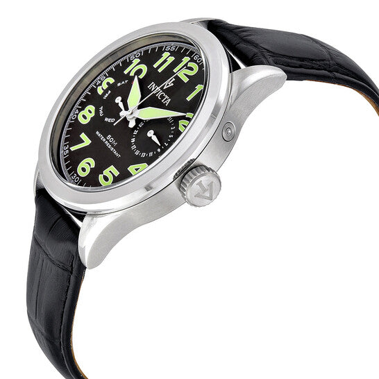 Vintage Black Dial Black Leather Men's Watch