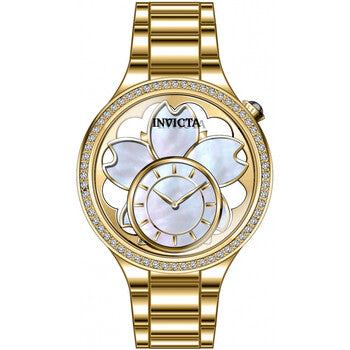 Wildflower Gold and White Dial Ladies Watch