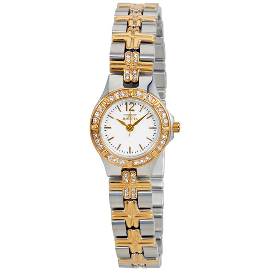 Wildflower White Dial Two-tone Ladies Watch