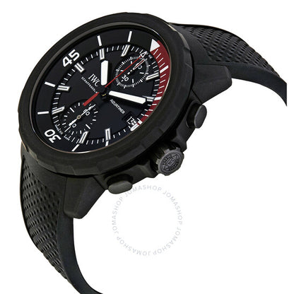 ساعة IWC Aquatimer أوتوماتيكية للرجال بمينا أسود