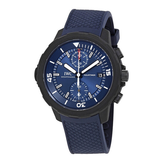 ساعة IWC Aquatimer Laureus Sport for Good كرونوغراف أوتوماتيكية بمينا زرقاء للرجال