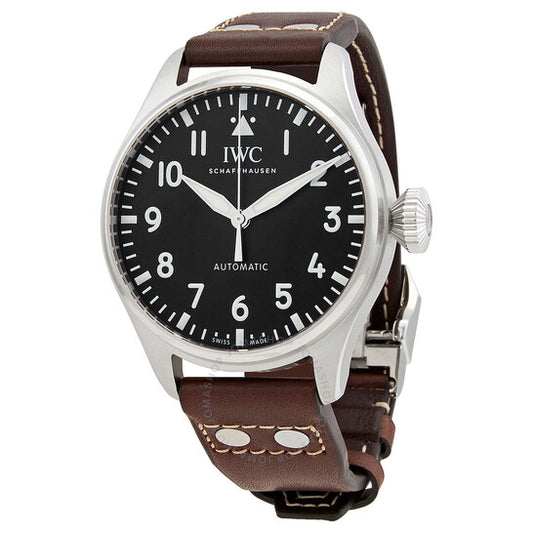 ساعة IWC Big Pilot 43 أوتوماتيكية للرجال بمينا أسود