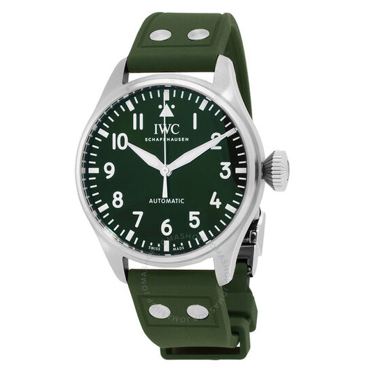 ساعة IWC Big Pilot 43 أوتوماتيكية للرجال بمينا أخضر