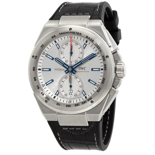 ساعة IWC Ingenieur Chronograph Racer أوتوماتيكية للرجال بمينا فضية IW378509