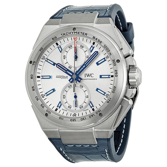 IWC, Ingenieur Chronograph Racer Silver Dial Rubber Strap Men's Watch