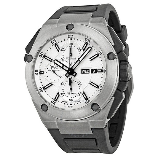 IWC, Ingenieur Double Chronograph Silver Dial Rubber Strap Automatic Men's Watch