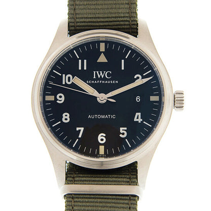 ساعة IWC Pilot الأوتوماتيكية للرجال بمينا أسود من القماش