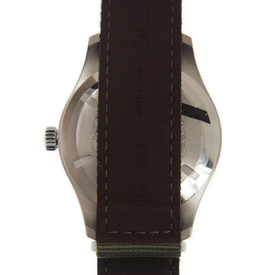 ساعة IWC Pilot الأوتوماتيكية للرجال بمينا أسود من القماش