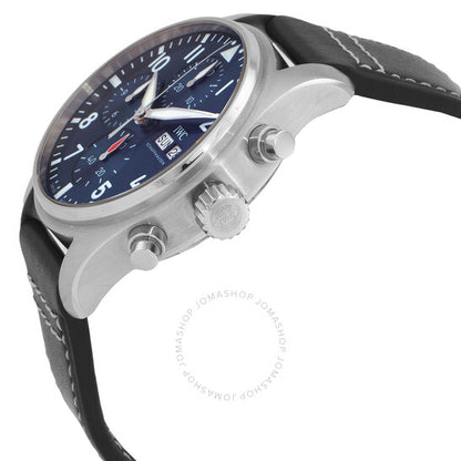 ساعة IWC، بايلوت كرونوغراف أوتوماتيكية للرجال بمينا أزرق