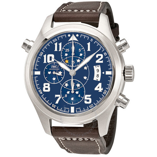 ساعة IWC Pilot Midnight Double Chronograph أوتوماتيكية للرجال