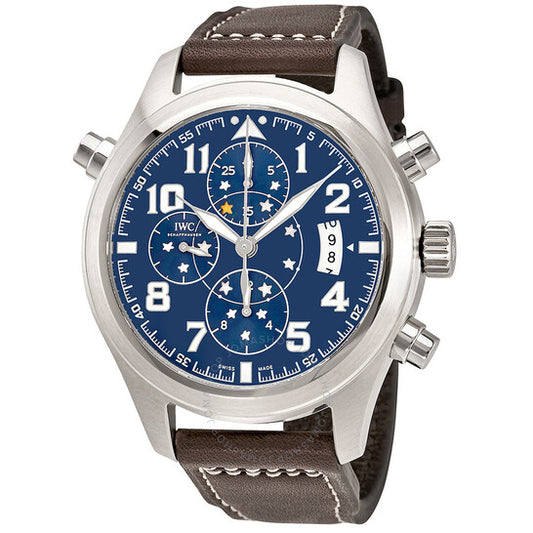 ساعة IWC Pilot Midnight Double Chronograph أوتوماتيكية للرجال