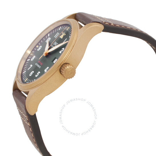 ساعة IWC Pilot Spitfire الأوتوماتيكية للرجال بمينا أخضر