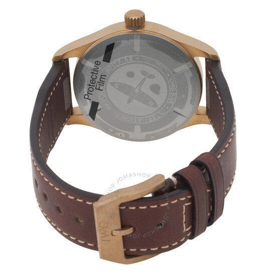 ساعة IWC Pilot Spitfire الأوتوماتيكية للرجال بمينا أخضر