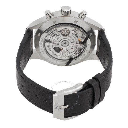 ساعة IWC Pilots Chronograph أوتوماتيكية للرجال بمينا أسود