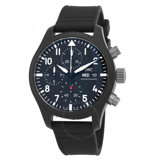 ساعة IWC Pilot's Top Gun Chronograph أوتوماتيكية للرجال بمينا أسود