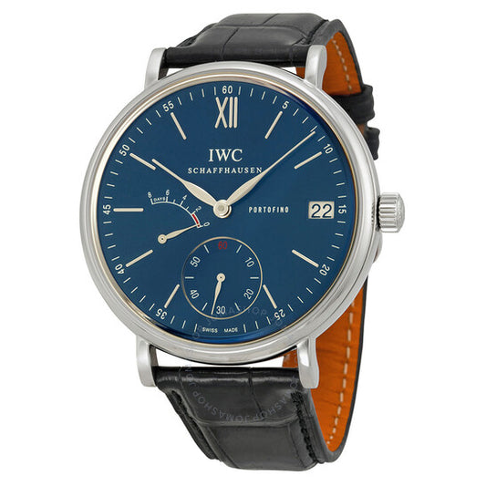 IWC, Portofino Blue Dial Hand Wound Eight Days Men's Watch